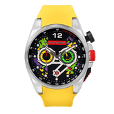 Motorsport Men's Rebel - Black Dial, Yellow Strap - 100m