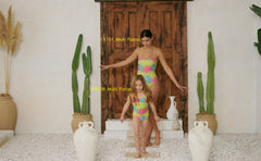 Girl's One-Piece Swimsuit - Multi Palms
