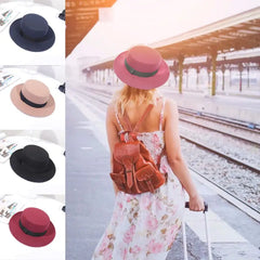 Women's Flat Top Big Brim Hat
