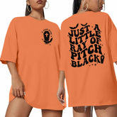 HALLOWEEN Women's 'Just A Little Ray Of Pitch Black' Oversized Goth T-Shirt - Size S