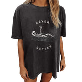 HALLOWEEN Women's Wukreran Oversized Vintage Skeleton Short Sleeve T-Shirt