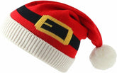 Adult's Unisex INOGIH Santa Hat Knitted Beanie Pom Pom Winter Cap - Size M CHRISTMAS