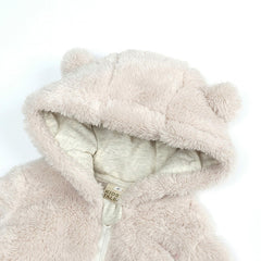 Baby's Unisex Hooded Fleece Bear Ears Snowsuit, 6-9 Months