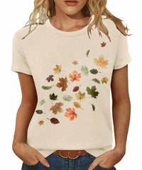 Women's Inber Crewneck Boho Wildflowers Graphic T-Shirt, Size S AUTUMN