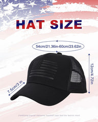 Unisex Black American Flag Trucker Hat