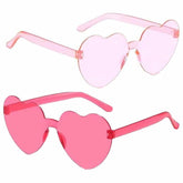 Women's Heart Shaped Rimless Sunglasses - 12 Pack - Bachelorette Party Favor