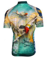 Men's American P-51 Mustang Airplane Cycling Jersey