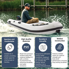 10 Foot Portable Inflatable Dinghy Boat Kit with Accessories