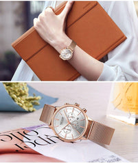Women's Stainless Steel Chronograph Watch - 30m