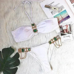 Women's 'PAYASEN' Rhinestone Two-Piece Bikini Swimsuit
