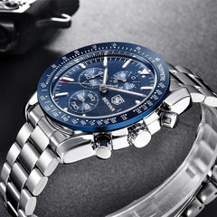 Men's Stainless Steel Chronograph Watch - 30m
