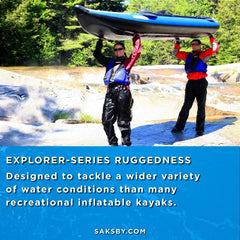 12 Foot Sea Eagle Boats | 380X Explorer 3-Person Inflatable Kayak with Large Removable Rear Center Skeg