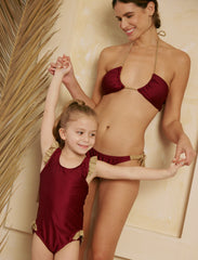 Women's Two-Piece Bandeau Bikini - Shine Wine