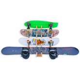 Four-Board Snowboard and Skateboard Bamboo Wall Rack