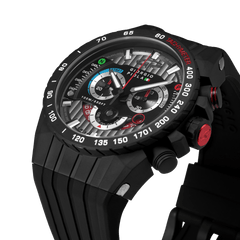 Giorgio Piola Design Men's Speedtrap Swiss Sport Chrono Watch - Black Dial/Strap - 100m