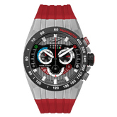 Giorgio Piola Design Men's Speedtrap Swiss Sport Chrono Watch - Black Dial, Red Strap - 100m