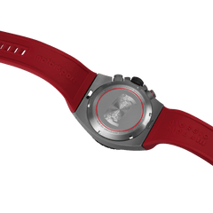 Giorgio Piola Design Men's Speedtrap Swiss Sport Chrono Watch - Black Dial, Red Strap - 100m