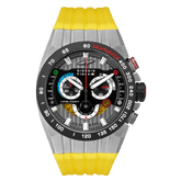 Giorgio Piola Design Men's Speedtrap Swiss Sport Chrono Watch - Black Dial, Yellow Strap - 100m