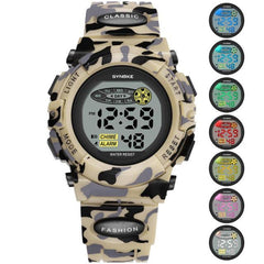 Children's Digital Watch with Led, Alarm, Waterproof - 30m