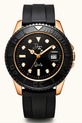 Dapper Watches Men's Minimalist Quartz Watch - The Dark Night Rose Gold Edition - 30m