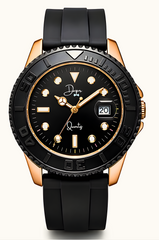 Dapper Watches Men's Minimalist Quartz Watch - The Dark Night Rose Gold Edition - 30m