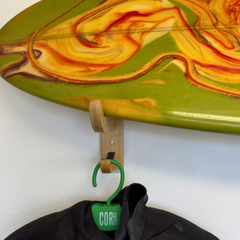 Bamboo SUP and Surf Wall Mount with Paddle Rack