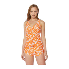 Women's Two-Piece Tankini Swimsuit - Blossom Orange
