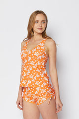 Women's Two-Piece Tankini Swimsuit - Blossom Orange