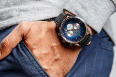 Beyond Boring Watch Company Men's Retro Chronograph - Blue Dial - 100m