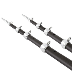 Tigress XD 3k Carbon Fiber Telescoping Outrigger Poles - 18 Feet - Matte Black / Silver - Pair