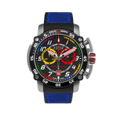 Giorgio Piola Design Men's Torque Stainless Steel Swiss Sport Chrono Watch - Black Dial, Blue Strap - 100m
