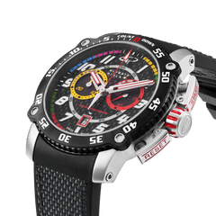 Giorgio Piola Design Men's Torque Stainless Steel Swiss Sport Chrono Watch - Black Dial, Grey Strap - 100m