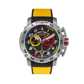 Giorgio Piola Design Men's Torque Stainless Steel Swiss Sport Chrono Watch - Black Dial, Yellow Strap - 100m
