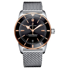 Breitling Men's Superocean - Black Dial, Silver Bracelet - 200m