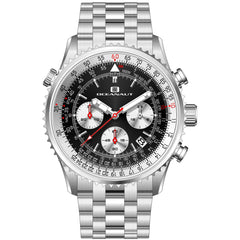 Oceanaut Men's Flight - Black Dial, Silver Bracelet - 100m