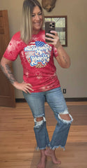 Women's 'American Honey' Retro Bleached Patriotic Graphic T-Shirt - Southern Attitude