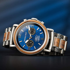 Original Grain Men's Ford.com Western Mechanical Chrono 44mm - Blue Dial