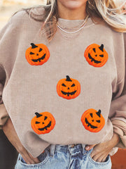 HALLOWEEN Women's Pumpkin Drop Shoulder Sweatshirt