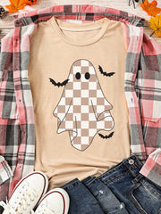 HALLOWEEN Women's Ghost & Bat Graphic T-Shirt