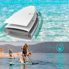 DailySale 10’6” x 32”x 6” Paddle Board for Adults with Premium SUP Accessories and Backpack