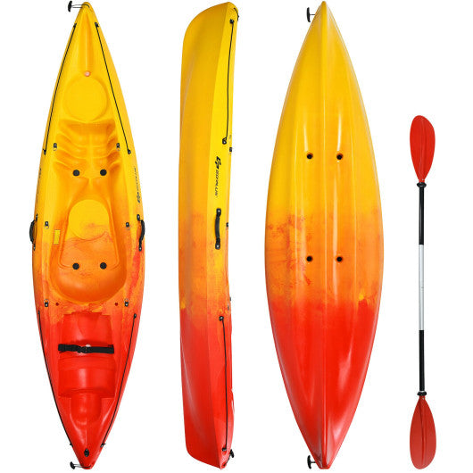 VYSN Single Sit-on-Top Kayak with Detachable Aluminum Paddle - Yellow