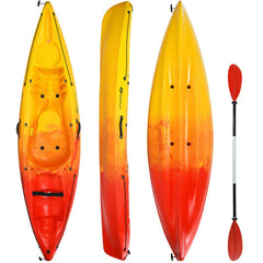 VYSN Single Sit-on-Top Kayak with Detachable Aluminum Paddle - Yellow