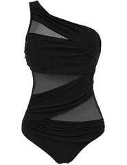 Women's Plus Size Asymmetrical One-Piece Swimsuit