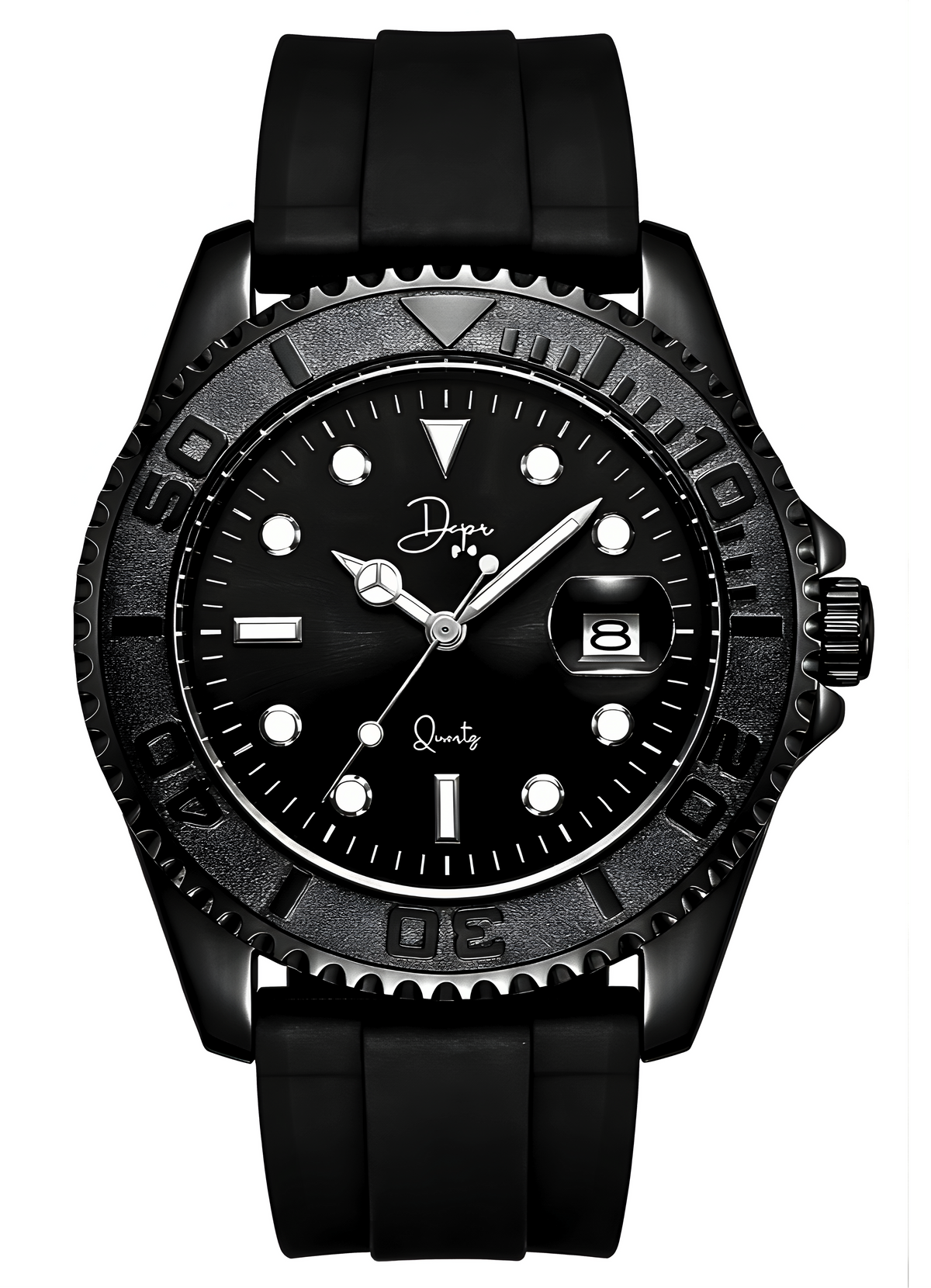 Dapper Watches Men's Minimalist Quartz Watch - The Dark Night Black Edition - 30m