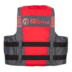 Adult's Unisex Full Throttle Nylon Life Jacket - 4X/7X - Black/Red
