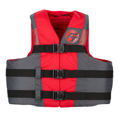 Adult's Unisex Full Throttle Nylon Life Jacket - 4X/7X - Black/Red