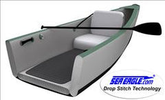 16 Foot Sea Eagle Boats | TC16 Travel Canoe Inflatable Canoe - 3 Person, Electric Pump Package