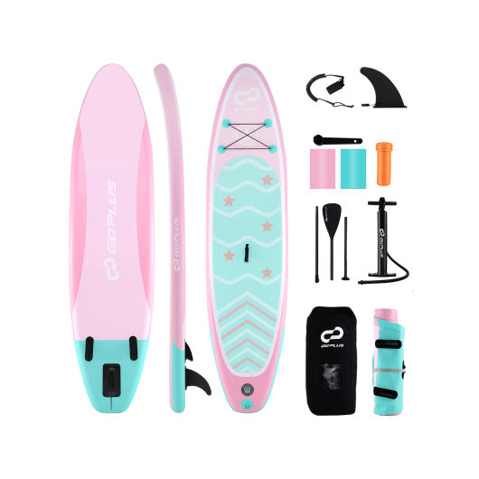 VYSN 11 Foot Inflatable Stand Up Paddleboard with 3 Fins and Adjustable Paddle - L