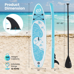 10-11 Foot Inflatable Stand Up Paddle Board with Premium SUP Accessories