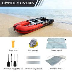 11 Foot Heavy-Duty Inflatable Dinghy with Aluminum Floor & Oars